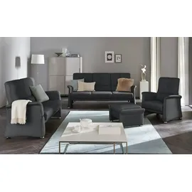 HIMOLLA Sofa Leder 2-Sitzer Schwarz
