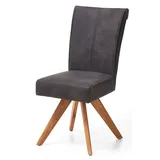 MONDO Esszimmerstuhl VALEDA grau/ braun - Spinnengestell Eiche braun - Bezug Textil grau - Breite 47 cm - Sitzhöhe 49 cm - Höhe 97 cm - Tiefe 49 cm