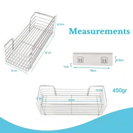 Intirilife selbstklebende Duschablage in Silber - Duschen, Duschablagen