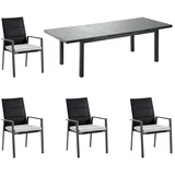 Niehoff Nantes Ausziehtisch Aluminium/Teak Natur|Dunkelgrau