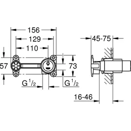 Grohe Einhand Unterputz-Universal-Einbaukörper Grundkörper