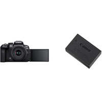 Canon EOS R10 Systemkamera + RF-S 18-45mm F4.5-6.3 is STM Zoomobjektiv & 9967B002 Akku LP-E17, schwarz