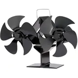 LatoYard Ofenventilator für Kamin, kein Strom erforderlich, Holzofenventilator mit Magnetfuß, Kompakter 22,5 x 11 cm Heizlüfter für Haus oder Kabine
