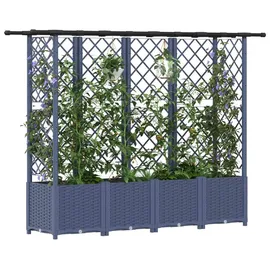 vidaXL Hochbeet mit Rankgitter und Dach 203 x 40 x 138 cm Grau