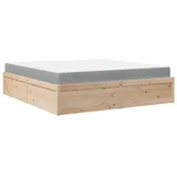 vidaXL Bett mit Matratze 180x200 cm Massivholz Kiefer