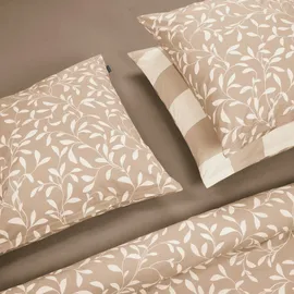 SCHIESSER Bettwäsche »Liliebeth aus weicher Baumwolle mit elegantem Blattmuster«, Made in Green beige
