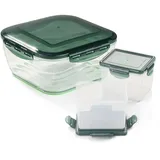 Genius Nicer Dicer Chef Auffangbehälter groß 3300 ml & 2 x klein 700 ml inkl. Deckel (6 Teile) - Servierschüssel aus Kunststoff perfekt zum Aufbewahren & Servieren