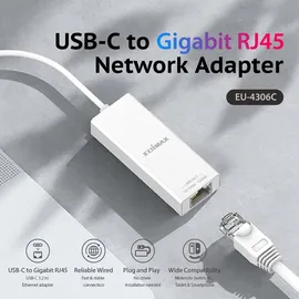 Edimax EU-4306C Netzwerkadapter 10 / 100 / 1000 MBit/s USB-C®, RJ45