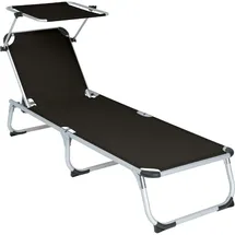 VCM Sonnenliege 187 x 57 x 30 cm Schwarz