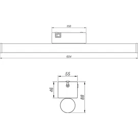 meine wunschleuchte Spiegelleuchte 2x LED Warmweiß Schwarz 60 cm
