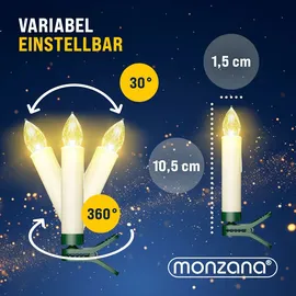 monzana Baumkerzen LED Kabellos 30er Set Warmweiß