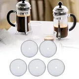 5 Stück Edelstahl Kaffeefilter Feinstsieb, 600 ml French Press Kaffeekanne Mesh, Kaffeefilter Filter Ersatzfiltersieb Zubehör für French Press Kaffeemaschine