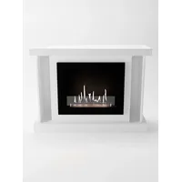 GLOW FIRE Echtfeuer-Dekokamin Hamar Ethanol Kamin, Bioethanol Kamin mit 3h Brenndauer, Heizleistung bis 2 kw weiß