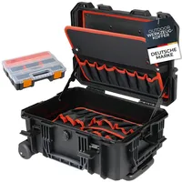 HMF Outdoor Werkzeugtrolley leer mit Rollen schwarz 46,5 x 36 x 22,5 cm
