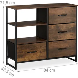 Relaxdays Kommode Industrial, HBT: 71,5 x 84 x 32,5 cm,