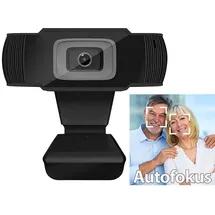 Somikon PC Webcam: Full-HD-USB-Webcam mit 5 MP, Autofokus und Dual-Stereo-Mikrofon