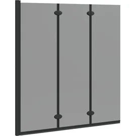 vidaXL Bad-Duschschirm Schwarz 130 x 138 cm Gehärtetes Glas