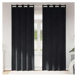 vidaXL Verdunkelungsvorhänge 2 pcs Schwarz 140 x 245 cm Samt