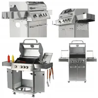 Yato Gasgrill 11,5kW,3+1 Brenner, Edelstahl 122x57x114cm, Sichtfenster
