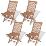 vidaXL Klappbare Gartenstühle 4 Stk. Massivholz Teak