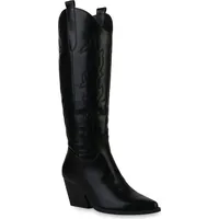 VAN HILL Damen Cowboystiefel Stickereien Schuhe 838830 - -