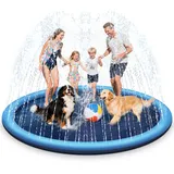 Haozozo Wasserspielzeug Kinder Outdoor Spiele mit Antirutschfunktion, 200CM Wassersprinkler Kinder Splash Pad, Gartenspielzeug Kind Sprinkler und Hundepool(Rund 200cm)