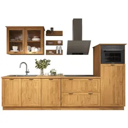 Home affaire Teramo Küchenzeile Naturholz Front Massivholz