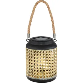 GLOBO LED Bambusoptik Solarlaterne schwarz/braun