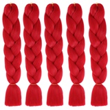 5 Stücke Jumbo Braids Extensions, 120cm Kunsthaar zum Einflechten Twist Zöpfe Synthetik Crochet Hair Flechthaar Haarverlängerungen Einfarbige Ombre Jumbo Zöpfe Haar Flechten Extensions für Crochet