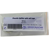 Dr. Junghans Pinzette Splitter spitz mit Lupe 8 cm