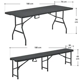 Juskys Amberg Set 3-tlg. schwarz klappbar