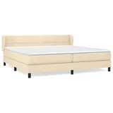 vidaXL Boxspringbett mit Matratze Creme 200x200 cm Stoff