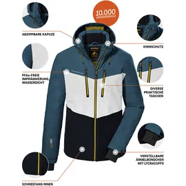 KILLTEC Herren Skijacke/Funktionsjacke mit abzippbarer Kapuze und Schneefang KSW 45 MN SKI JCKT, stahlblau, XL, 38699-000