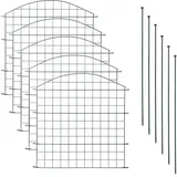 Teichzaun Gartenzaun Oberbogen 11tlg Set Zaun 5 Elemente Gitterzaun Anthrazit
