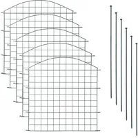 ESTEXO Teichzaun Gartenzaun Oberbogen 11tlg Set Zaun 5 Elemente Gitterzaun Anthrazit
