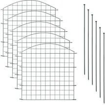 Estexo Teichzaun Gartenzaun Oberbogen 11tlg Set Zaun 5 Elemente Gitterzaun Anthrazit