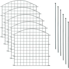 Estexo Teichzaun Gartenzaun Oberbogen 11tlg Set Zaun 5 Elemente Gitterzaun Anthrazit