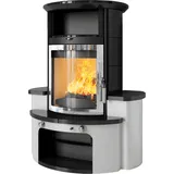Kaminofen Hark 34 GT ECOplus 8 kW - Ofenkacheln: schwarz-glänzend - Korpus: graphit/verchromt