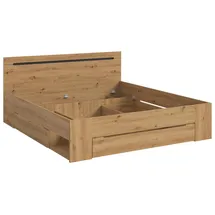 VCM Bett CANU Eiche Artisan Nachbildung - Basaltgrau