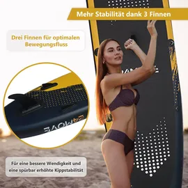 24move Standup Paddle SUP Board Set 320 x 80 x 15 cm schwarz/gelb