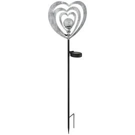 GLOBO Solarleuchte Metall silbergrau H 82 cm 1er Set