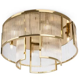 Licht-Erlebnisse Deckenlampe Metall Glas rund D: 65 cm in Gold E14 9-flammig Art Déco - Bunt