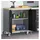 vidaXL Werkbank + Arbeitsbock, Werkzeugschrank mit Rollen Abschließbar Schwarz 75x45x85 cm,