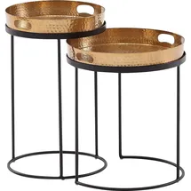 FineBuy Couchtisch FB30296 Metall rund 2er Set