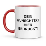 LIEBTASTISCH Personalisierte Tasse – Tasse mit Namen – Spülmaschinen- & Mikrowellengeeignet – In Deutschland bedruckt – 330 ml – Tasse personalisiert & beidseitig bedruckt – Tasse bedrucken (Rot)