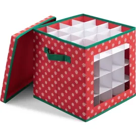 Navaris Aufbewahrungsbox Weihnachtskugeln 64 Fächer 1-tlg. grün-rot