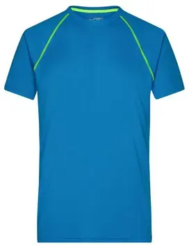 Herren Fitness Shirt JN496, hellblau/hellgelb, Größe L - hellblau - L