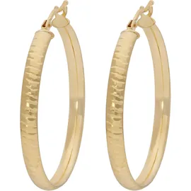 FIRETTI Creolen glänzend diamantiert Gelbgold 375 28mm