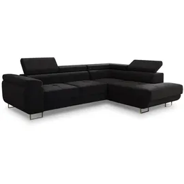 Sofnet Eckcouch Textil 5-Sitzer Schwarz
