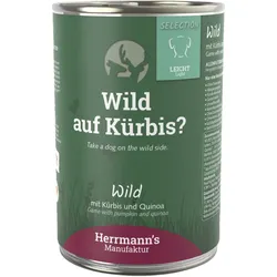 Herrmann's Selection Leicht 400g Dose Hundenassfutter 12 x 400g Wild mit Kürbis & Quinoa